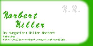 norbert miller business card